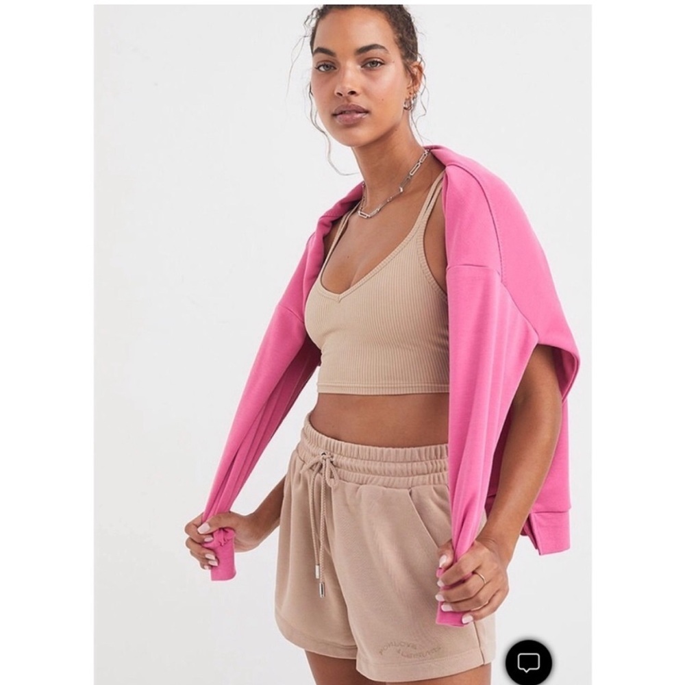 For Love and Lemons Tan Eva Crop Top Camisole Medium
